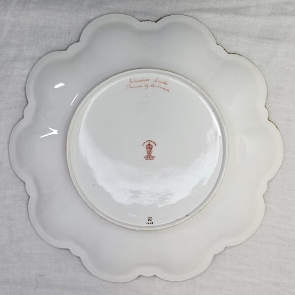 Royal Crown Derby Porcelain Landscape Plate Edwin Trowell Windsor Castle 1880s - Picture 6 of 10